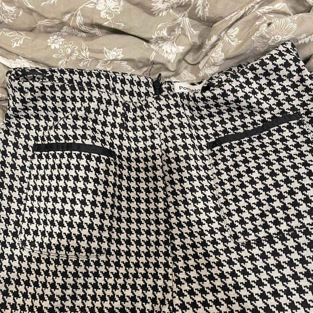 High Waisted Black & White Plaid Trousers